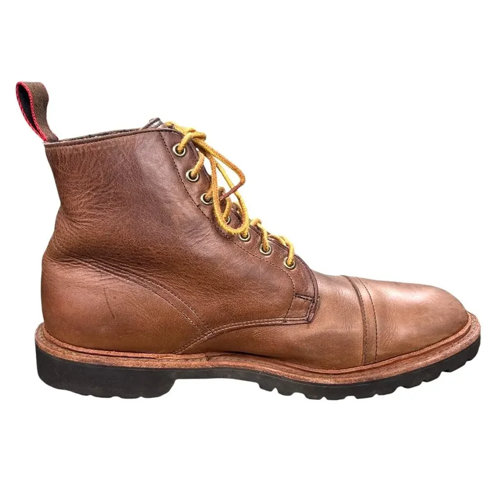 Allen Edmonds Vancouver Brown Leather Waterproof Cap-Toe Lug Boot Size 10 D